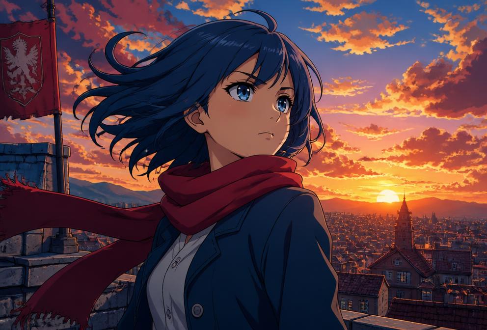 Scene from the cartoon Rooftops of Aomori